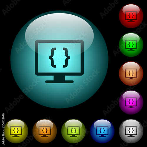 Developing application icons in color illuminated glass buttons © botond1977
