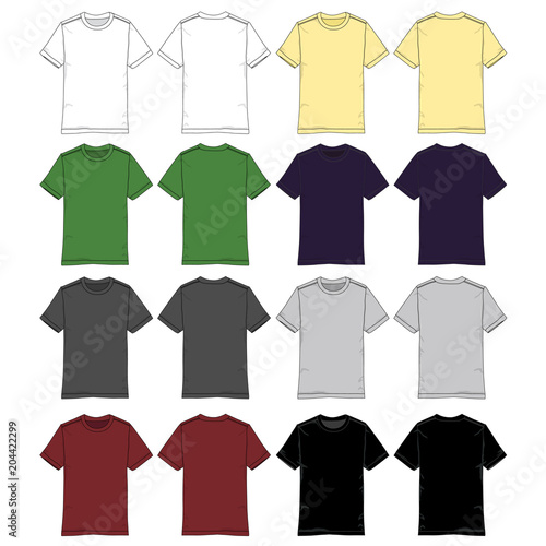 Vector tempalte of colored t-shirts