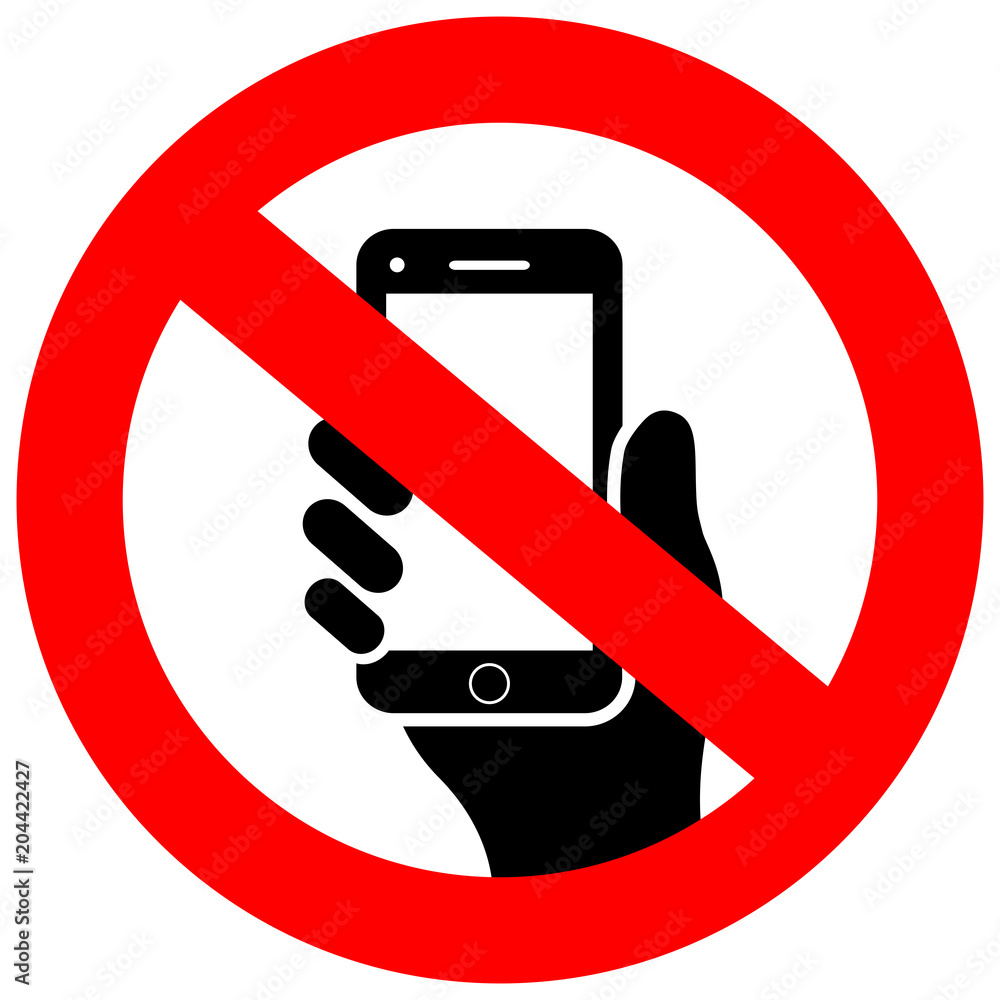No cell phone vector icon