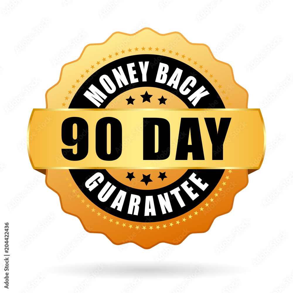90 day money back guarantee gold icon 90 day money back guarantee gold icon