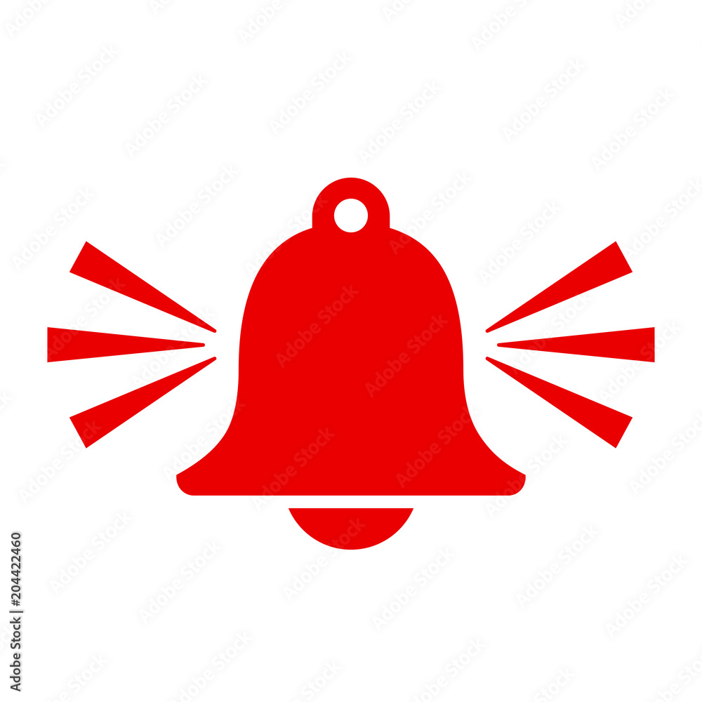 Red alarm bell vector icon Stock Vector