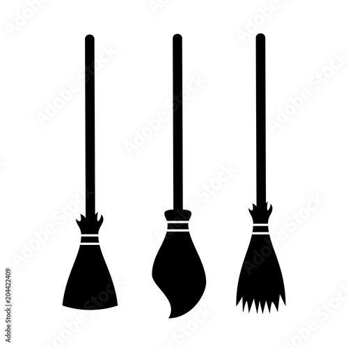Broom silhouette vector icon
