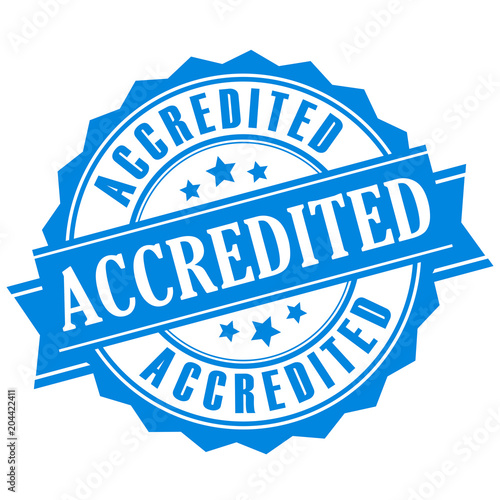Blue accredited vector label