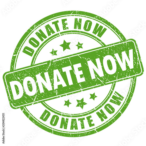 Donate now rubber vector stamp