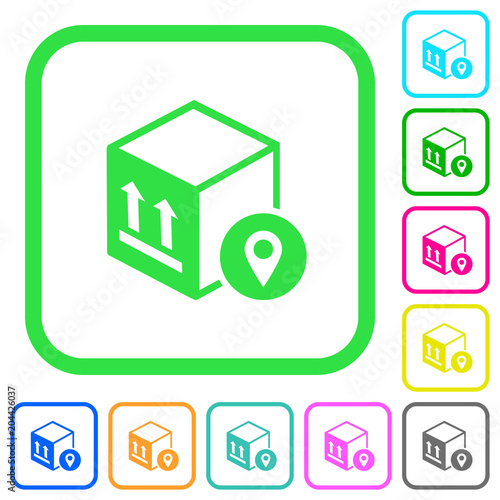 Package tracking vivid colored flat icons