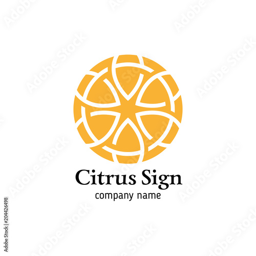 logo of citrus slice, fit any citrus fruit