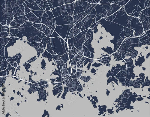 vector map of the city of Helsinki, Finland