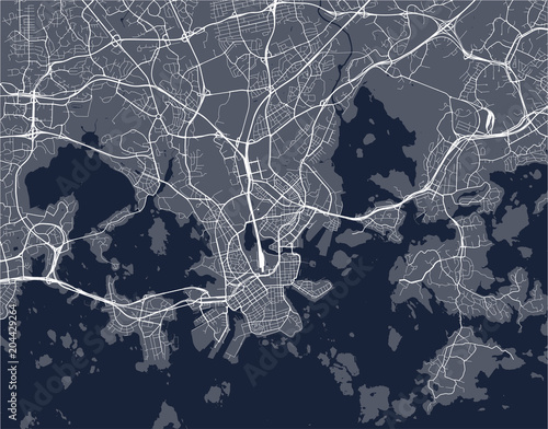 vector map of the city of Helsinki, Finland