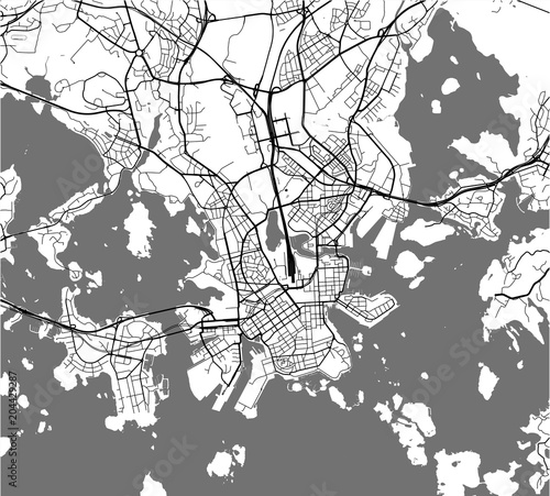 vector map of the city of Helsinki, Finland