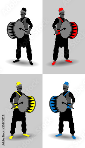Ramadan drummer silhouettes