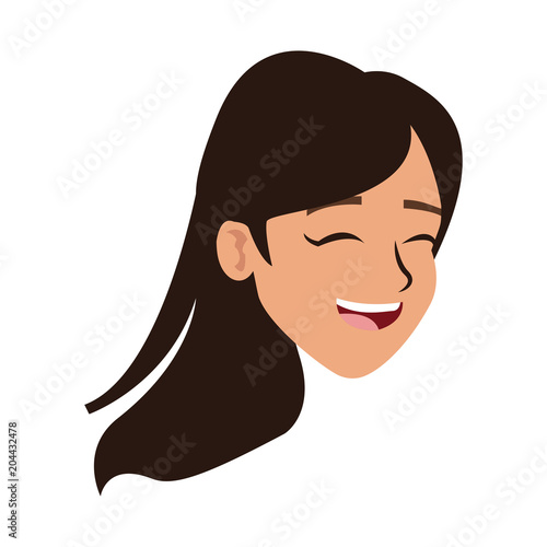 Happy young woman face vector illustration graphic design