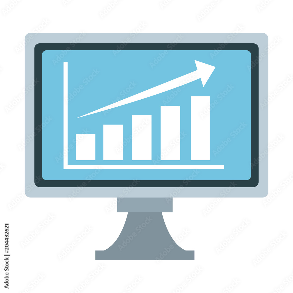 Business statistics on computer screen vector illustration graphic design Business statistics on computer screen vector illustration graphic design