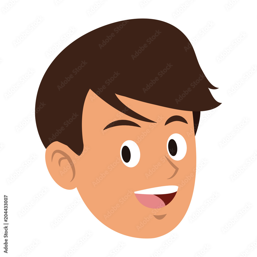 Young man face happy vector illustration graphic design