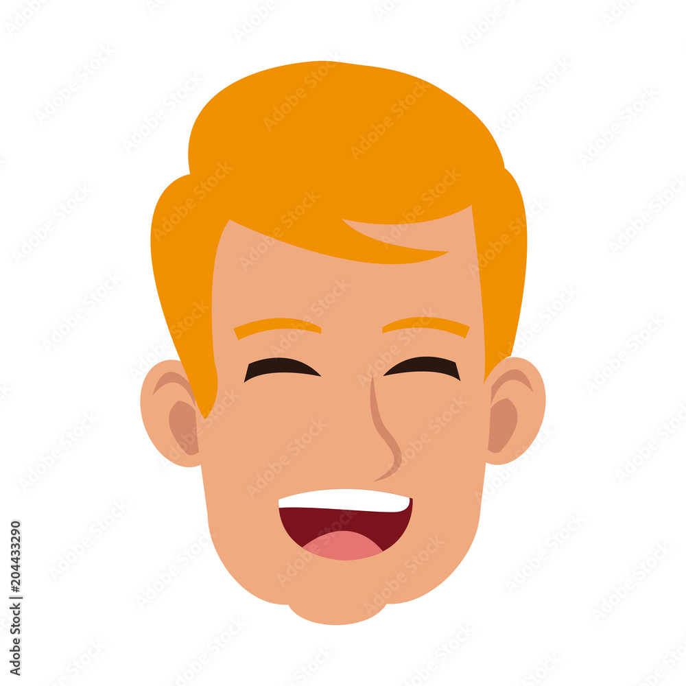 Young man face happy vector illustration graphic design Young man face happy vector illustration graphic design