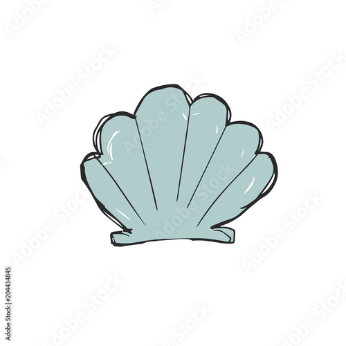 Cockleshell illustration vector geometric drawing shell font color element sea ocean life blue texture font top view clip art doodle similar on white background