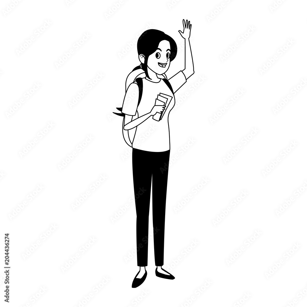Woman tourist cartoon vector illustration graphic design Woman tourist cartoon vector illustration graphic design