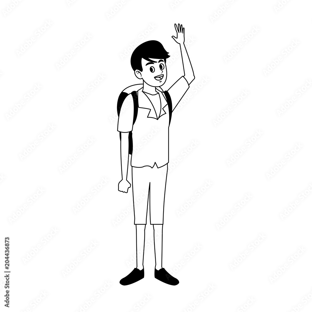 Male tourist cartoon vector illustration graphic design Male tourist cartoon vector illustration graphic design
