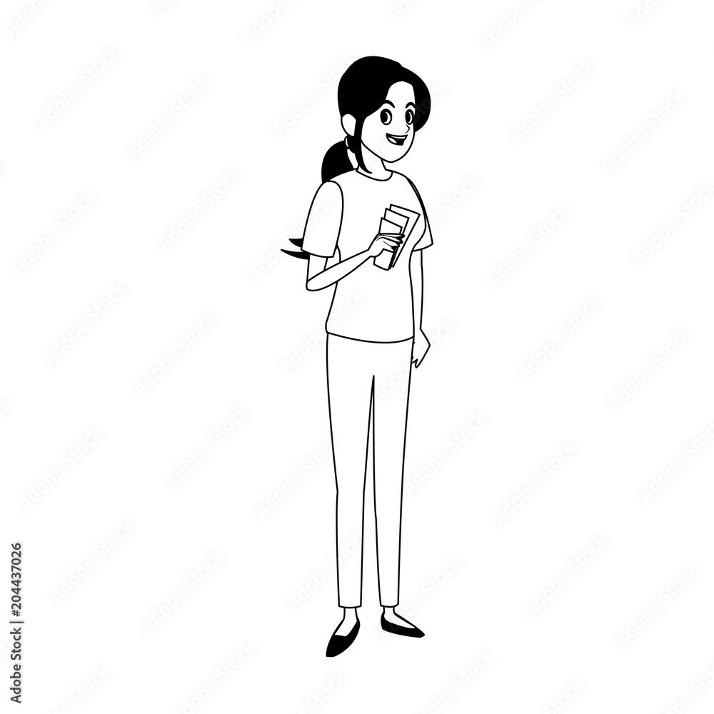 Woman tourist cartoon vector illustration graphic design Woman tourist cartoon vector illustration graphic design