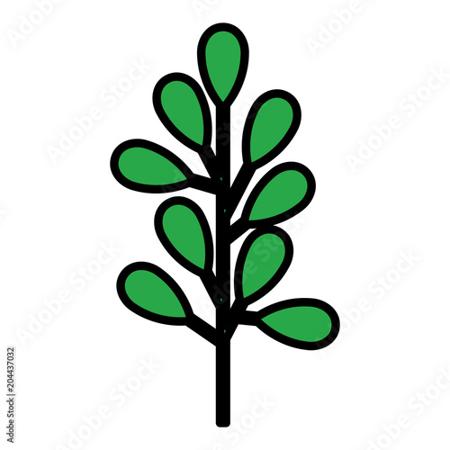 branch with leafs decorative icon vector illustration design
