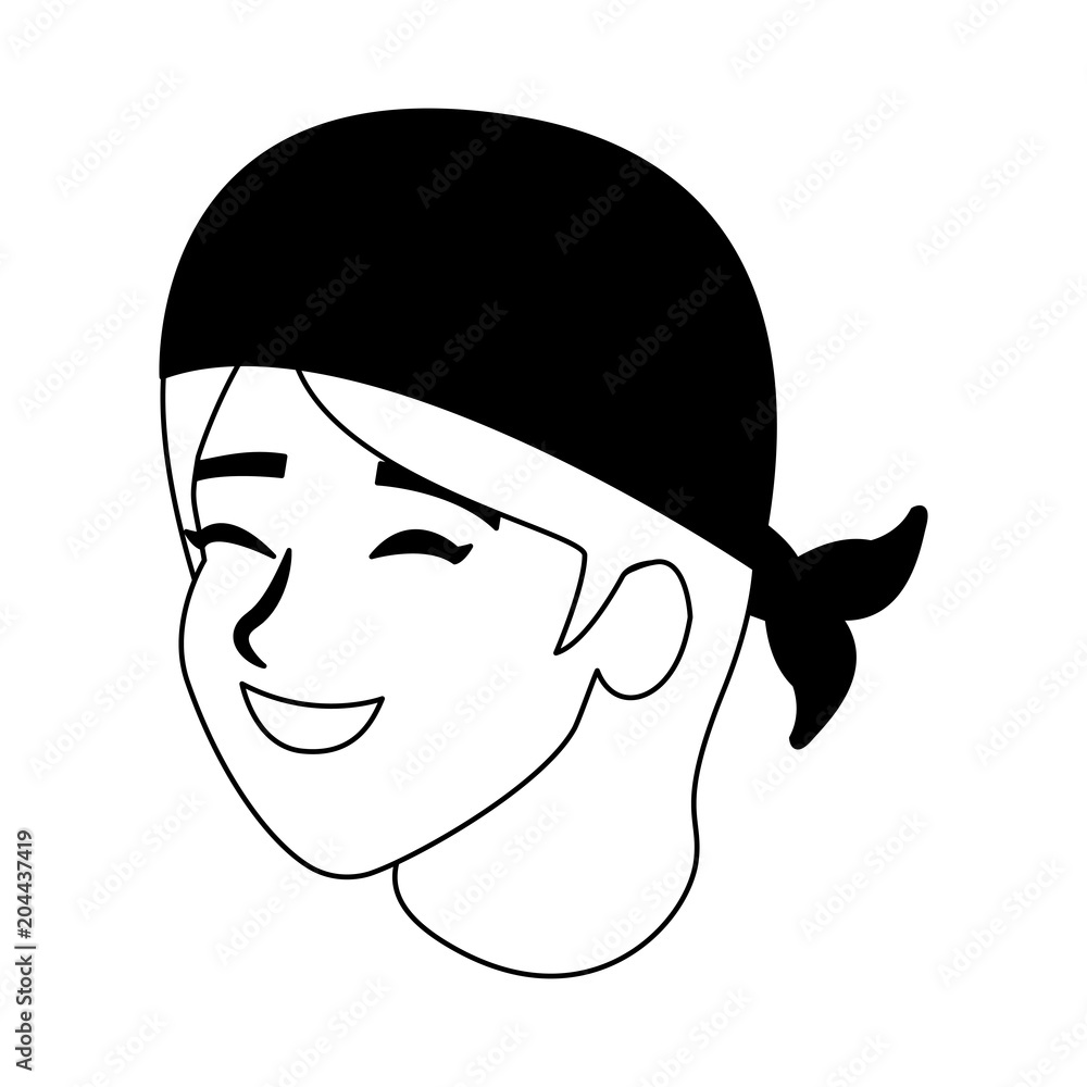 Happy young woman face vector illustration graphic design Happy young woman face vector illustration graphic design