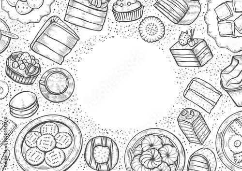 Sweets and bakery set.