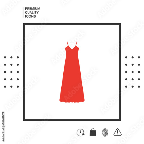 Long Dress, Evening dress, combination or nightie , the silhouette. Menu item in the web design
