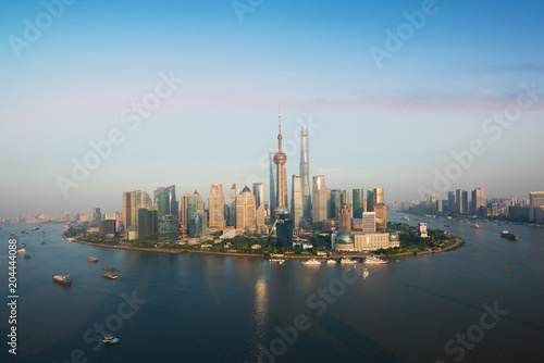 Shanghai skyline city scape, Shanghai luajiazui finance and business district trade zone skyline, Shanghai China