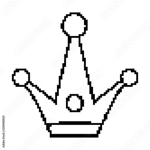 line pixel luxury crown decoration accessory