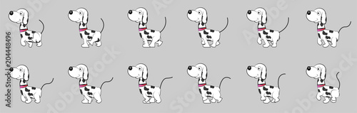 Cute dog run and walk cycle animation sprite sheet