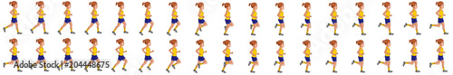 little girl  man run cycle and jogging animation spite sheet