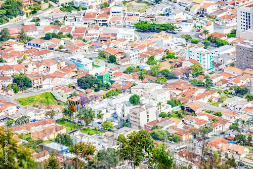Pocos de Caldas, Minas Gerias/Brazil. Cable cars view from the top of the Christ the Redeemer. photo