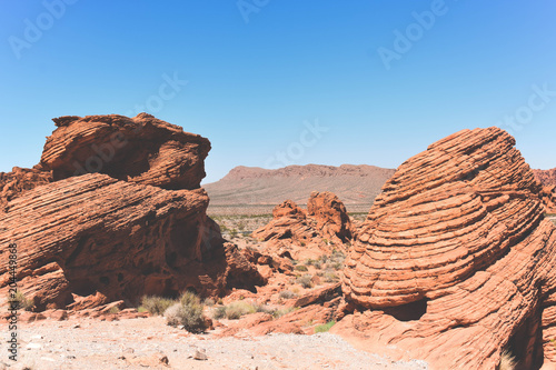 Red rocks in a desert of the United States of America
