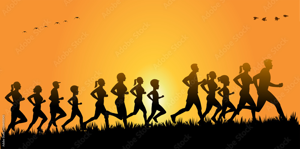 People running and jogging People running and jogging