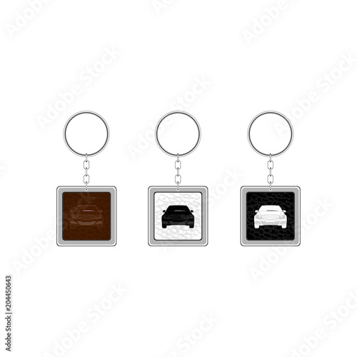 Flat set key chain for car