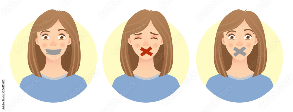 emotions of womans face set emotions of womans face set