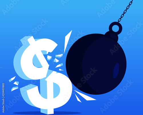Iron ball smashed dollar