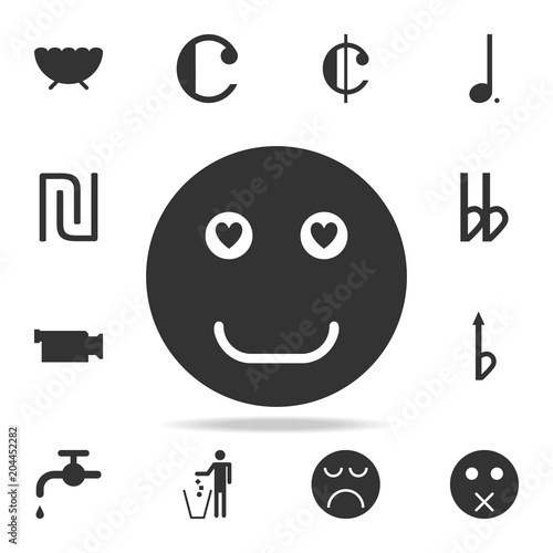 Smiley face in love icon. Detailed set of web icons and signs. Premium graphic design. One of the collection icons for websites, web design, mobile app