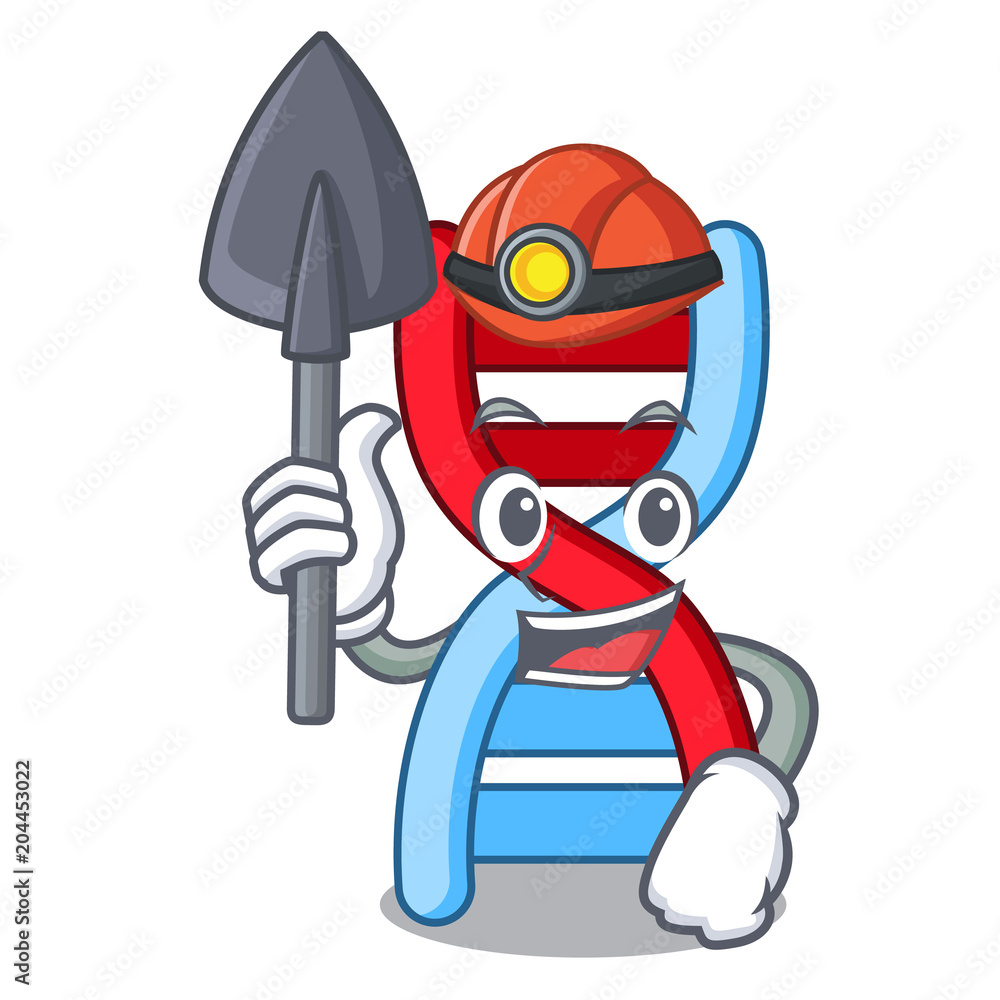 Miner Dna Molecule Mascot Cartoon Stock Vector Adobe Stock