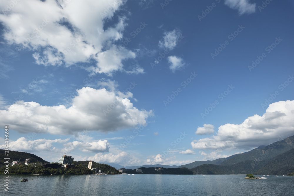 A view of the famous Sun Moon Lake in central Taiwan