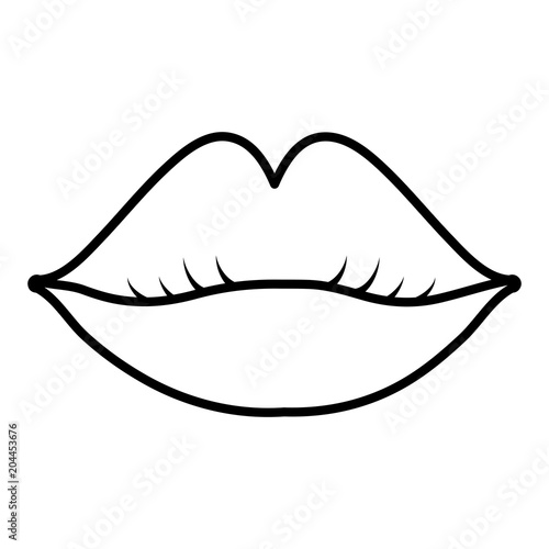 line beauty female lips makeup style