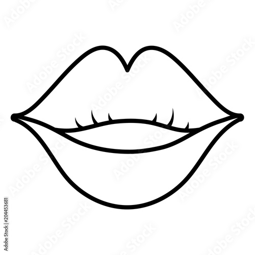 line woman smile with beauty lips style