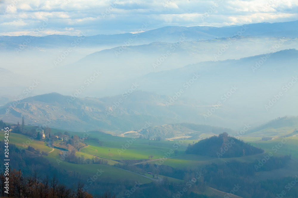 fog in the valleys of Tuscany