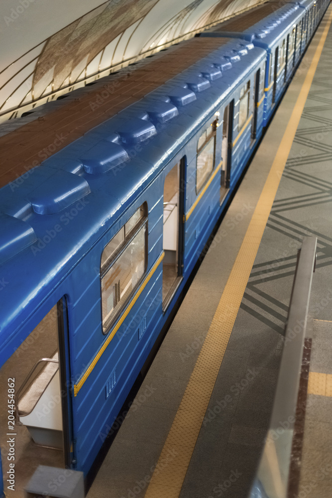 high angle view of train at subway station high angle view of train at subway station