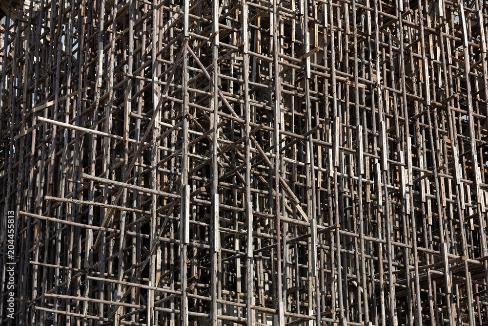 Scaffolding for construction use is a pattern. Scaffolding for construction use is a pattern.