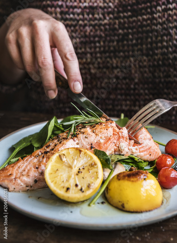 Photography Baked salmon food photography recipe idea