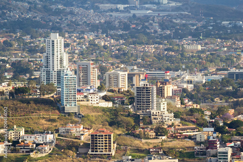A view of a some modern office buildings in Tegucigalpa  Honduras