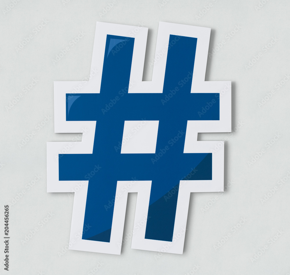 Fototapeta premium Hashtag online digital media icon