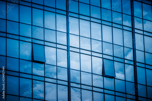 Close-Up of Modern Office Buildings in city of China.