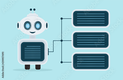 Chat Bot, Robot Virtual Assistance Element Of Website Or Mobile Applications, Artificial Intelligence