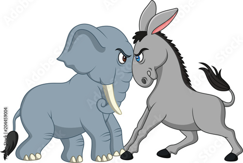 American politics - Democratic donkey versus Republican elephant